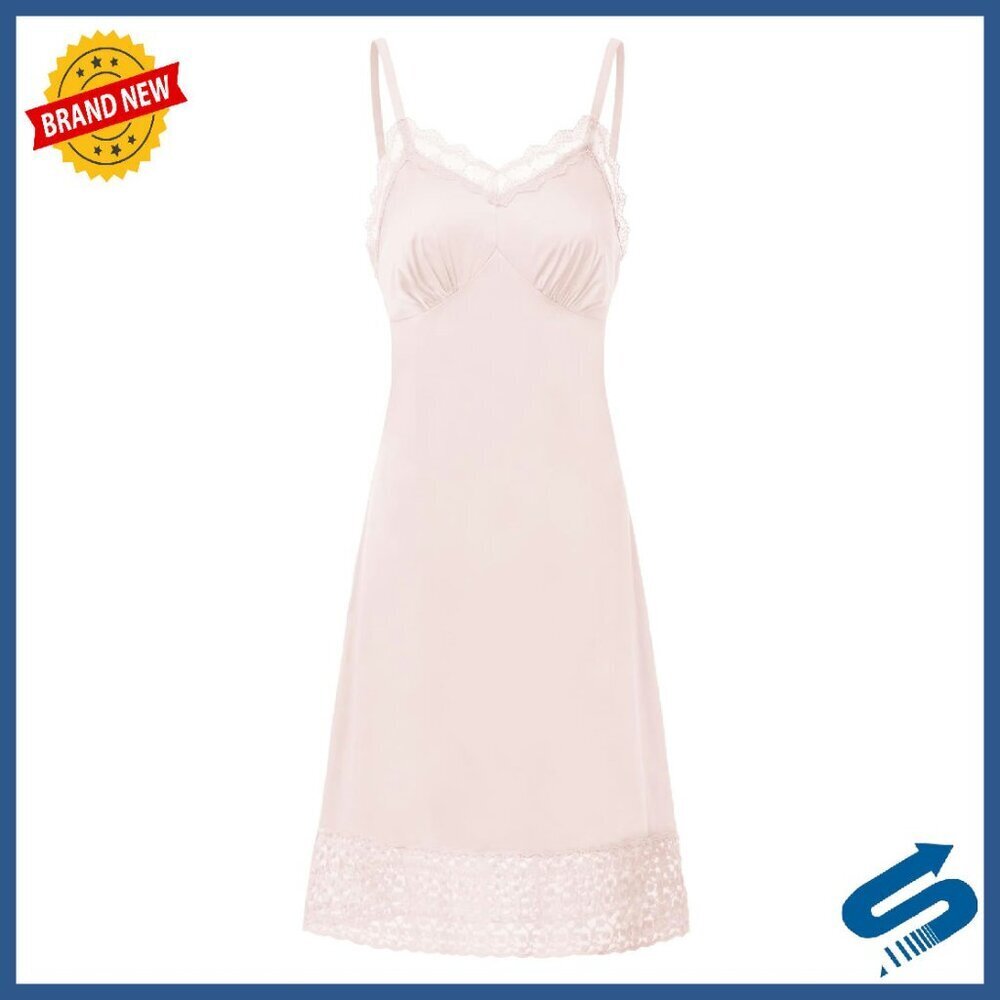 Lace Full Slip Adjustable Strap Silk Feel Under Dress Nightwear